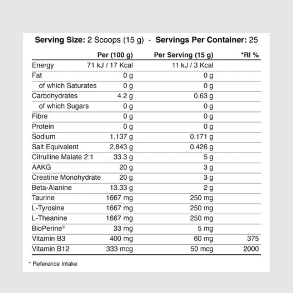 PRE-ENTRENO PUMP 3G SIN CAFEINA 50 SERVICIOS