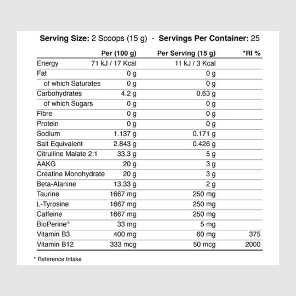 PRE-ENTRENO PUMP 3G CAFEINA 50 SERVICIOS